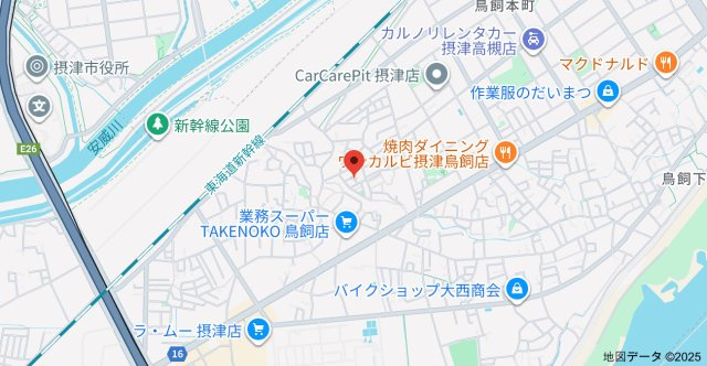 鳥飼野々テラスハウスの地図