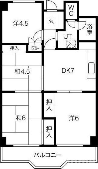 白川高層住宅5号棟の間取り