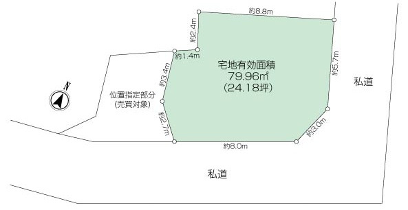 茅ヶ崎市中島 建築条件なし売地の画像