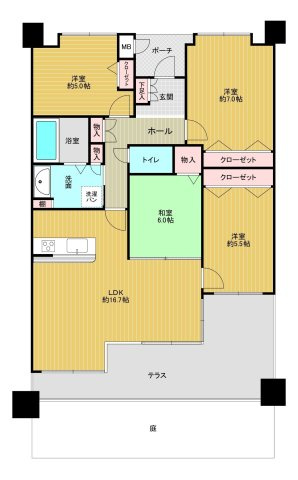 【間取り】 | JGMヴェルデ友丘・壱番館 | 3月にリフォーム完了しています。専用庭付きの広々とした4LDKは大家族でもゆったり暮らせます