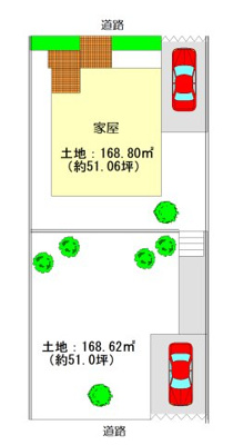 【区画図】 | 日吉町胡麻猫鼻　イングランドヒルズ　一戸建 | 土地面積　約102.06坪　大きなお庭スペース有り