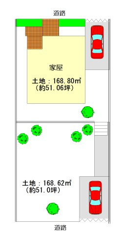 【区画図】 | 日吉町胡麻猫鼻　イングランドヒルズ　一戸建 | 土地面積　約102.06坪　大きなお庭スペース有り