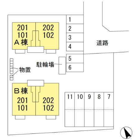 ローズコート水道橋　Bの区画図