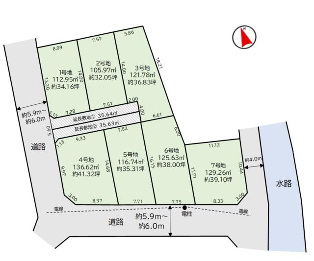 名古屋市守山区御膳洞の売地の区画図| 