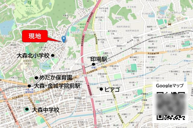 名古屋市守山区御膳洞の売地の地図| 