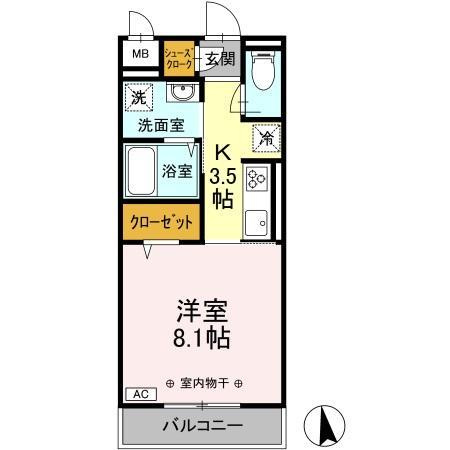D-room姉体の間取り