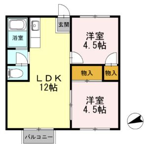 【間取り】 | コーポラス谷神A | 「コーポラス谷神A」の間取りです
