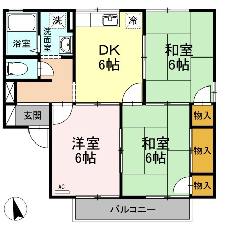 プレジール清音　A棟の間取り