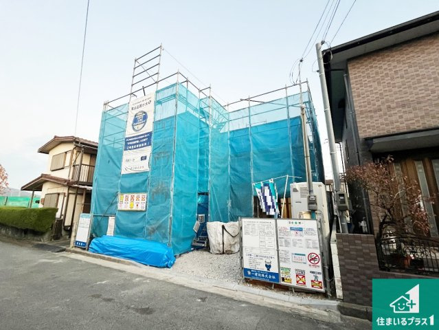 加古川市東神吉町神吉　第10期　新築一戸建ての外観|周辺は落ち着いた街並みの住宅地！子育てがしやすい住環境です！まだ未完成ですが、現地でしかわからない事もございます。是非一度ご覧ください。