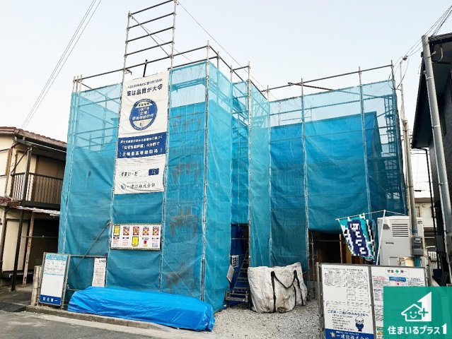 加古川市東神吉町神吉　第10期　新築一戸建ての外観|周辺は落ち着いた街並みの住宅地！子育てがしやすい住環境です！まだ未完成ですが、現地でしかわからない事もございます。是非一度ご覧ください。