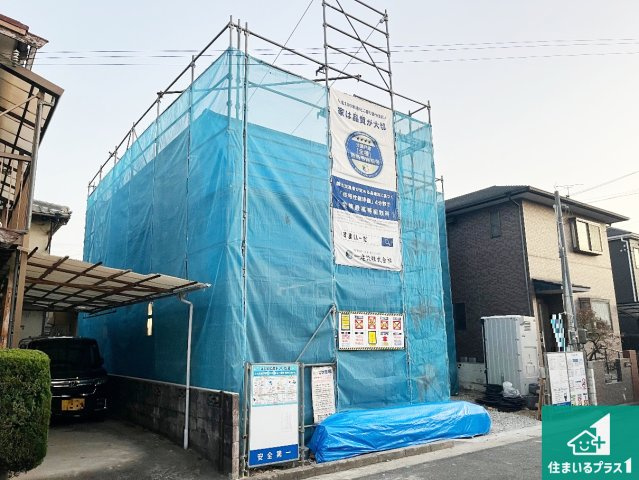 加古川市東神吉町神吉　第10期　新築一戸建ての外観|周辺は落ち着いた街並みの住宅地！子育てがしやすい住環境です！まだ未完成ですが、現地でしかわからない事もございます。是非一度ご覧ください。