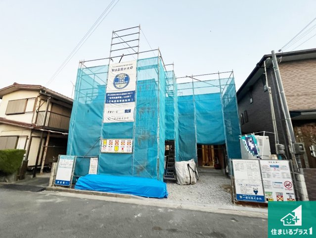 加古川市東神吉町神吉　第10期　新築一戸建ての外観|周辺は落ち着いた街並みの住宅地！子育てがしやすい住環境です！まだ未完成ですが、現地でしかわからない事もございます。是非一度ご覧ください。