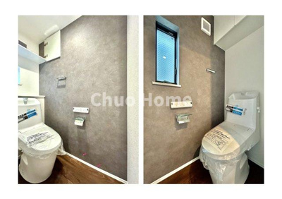 【トイレ】 | 葛飾区奥戸1丁目新築分譲住宅 | 【トイレ】 収納スペースをしっかりと確保した温水洗浄便座機能付きトイレ。温水洗浄便座は清潔にお使いいただくための大切なアイテムです。