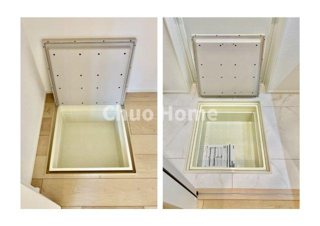 葛飾区西水元1丁目新築分譲住宅の収納|床下収納×2