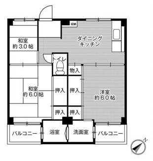 【間取り】 | ビレッジハウス紀三井寺1号棟