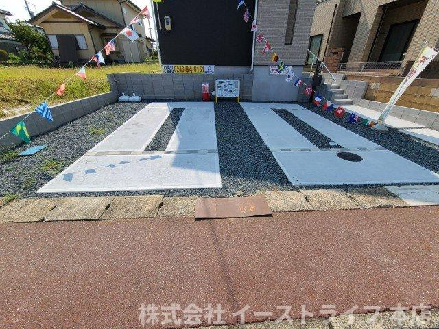 【新築戸建】　いわき市郷ケ丘4期の駐車場|1号棟写真　舗装された駐車場がついています