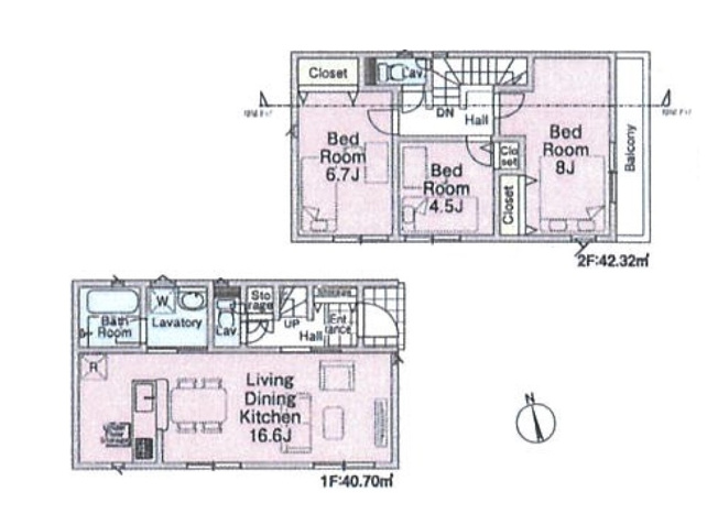 【間取り】 | 新座市畑中2丁目　新築一戸建住宅　全9棟　(志木本店) | 独立したLDKはエアコンの冷暖気を室外に逃さないので省エネにもなります。
主寝室はゆとりの8帖、バルコニーに面した開放的な住空間です。