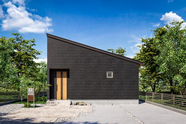 釧路市鳥取北5丁目▽ Kospa平屋モデルハウスの外観パース|完成イメージです♪