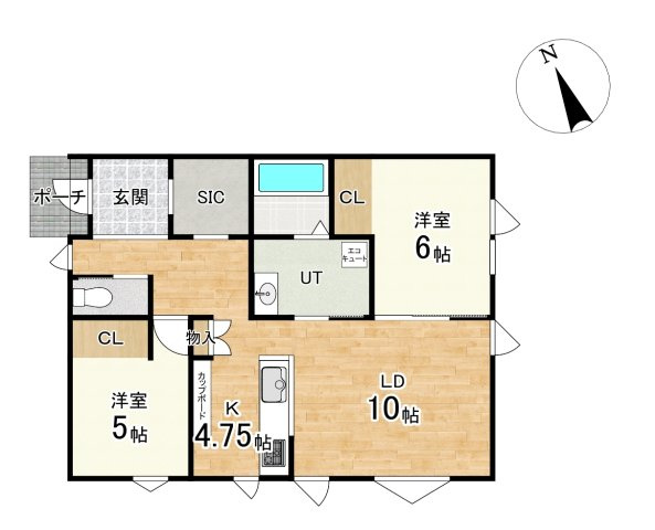 釧路市鳥取北5丁目▽ Kospa平屋モデルハウスの間取り