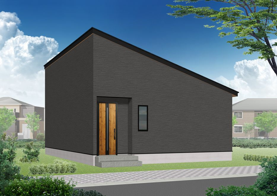 釧路市鳥取北5丁目▽ Kospa平屋モデルハウスの外観パース|人気の平屋住宅☆
