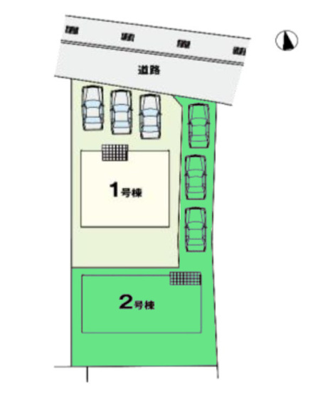 【区画図】 | アーバンスタイル高崎市矢中町ー② | カースペースは3台駐車可能！