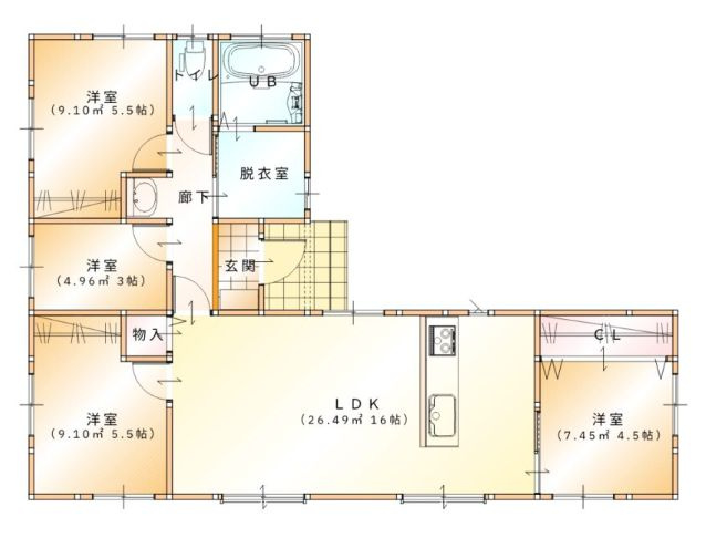都城市蓑原町の新築一戸建の間取り