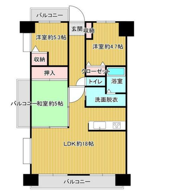 三愛シティライフ今宿駅２の間取り