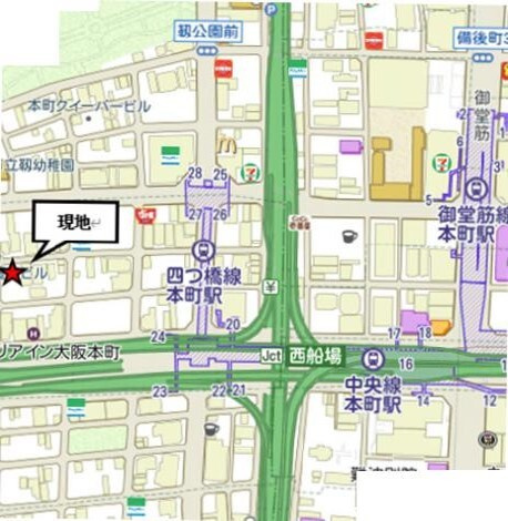 WORVE大阪本町の地図