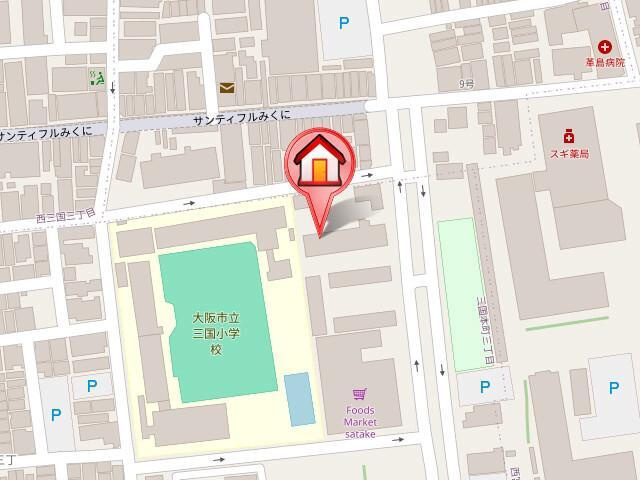 レジュールアッシュ三国本町の地図