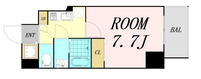 S-RESIDENCE緑橋駅前　仲介手数料無料の間取り