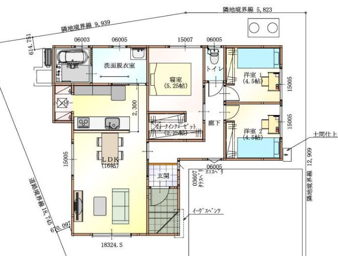 都城市金田町の新築一戸建の間取り