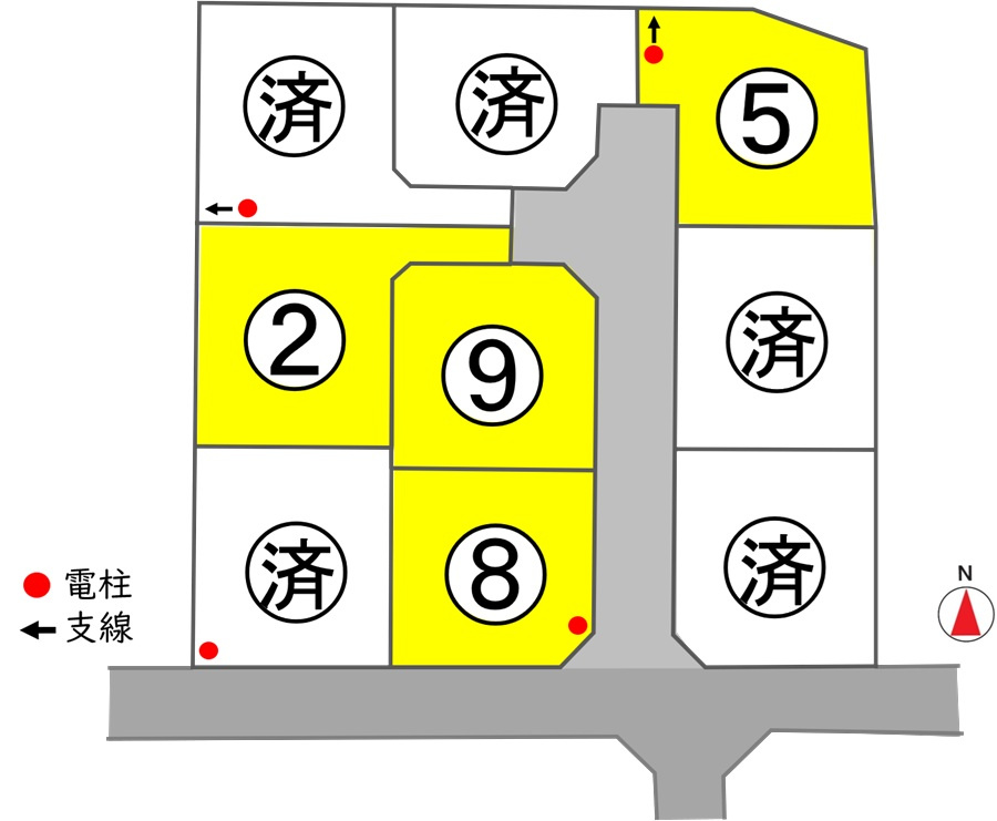 東邦ピュアコート古里Ⅱの区画図