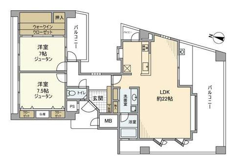 シェヌーア御影の間取り