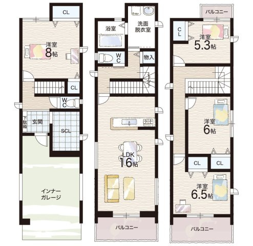 15(土)16(日)現地説明会　堺市南区深阪南　限定1邸の間取り