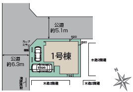 駅・商業施設・公共施設徒歩圏内の区画図|カースペース2台分