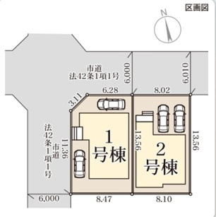 全体区画図、1号棟です。