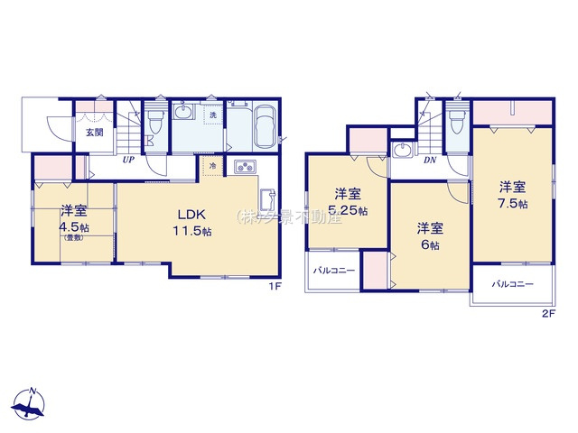 《仲介手数料無料》桜区大字下大久保1086-1新築一戸建ていろどりアイタウンの間取り