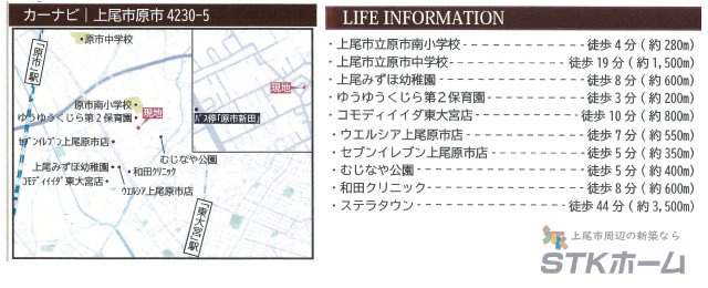 仲介手数料無料　上尾市原市15期　新築戸建　全1棟の地図