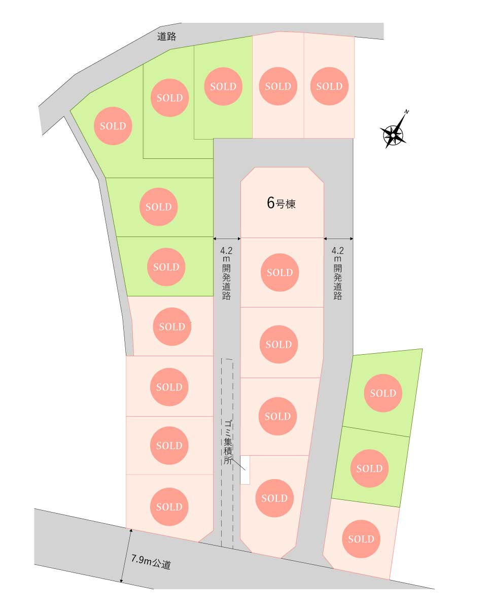 川越市今成３丁目の新築一戸建の区画図|全19棟の大型分譲地！
敷地34～37坪とゆとりの広さ。
セカンドカーにも便利な駐車スペース2台分！

資料請求やご見学などお気軽にお問い合わせください。