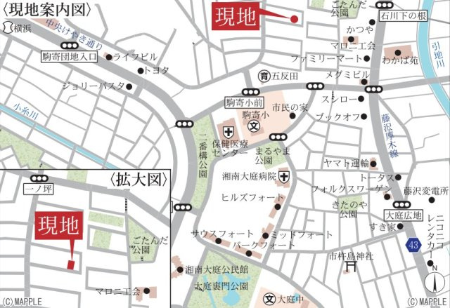  | 藤沢市石川　新築戸建て２棟 | 地図