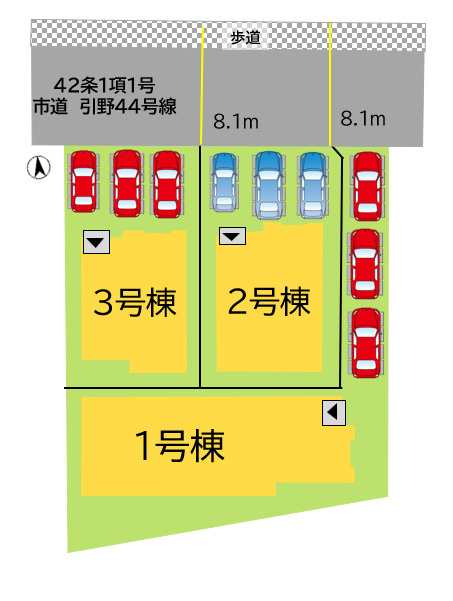 八幡西区引野3丁目2期の区画図