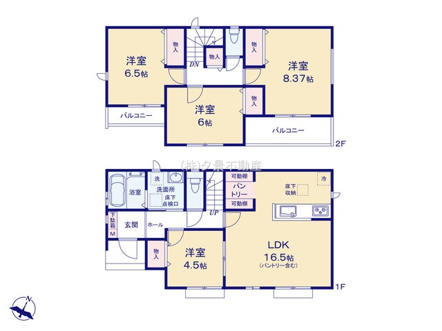 《仲介手数料無料》北区吉野町２丁目191-14新築一戸建てハートフルタウンの間取り