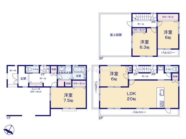 春日部市緑町2丁目第3期　新築一戸建ての間取り