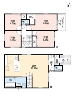 【間取り】 | 高槻市東上牧2期1号棟　新築戸建