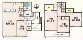 川越駅までバス10分の間取り|4LDK