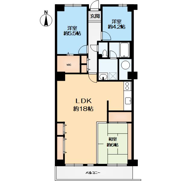 コトーハイツ伏見稲荷C棟の間取り