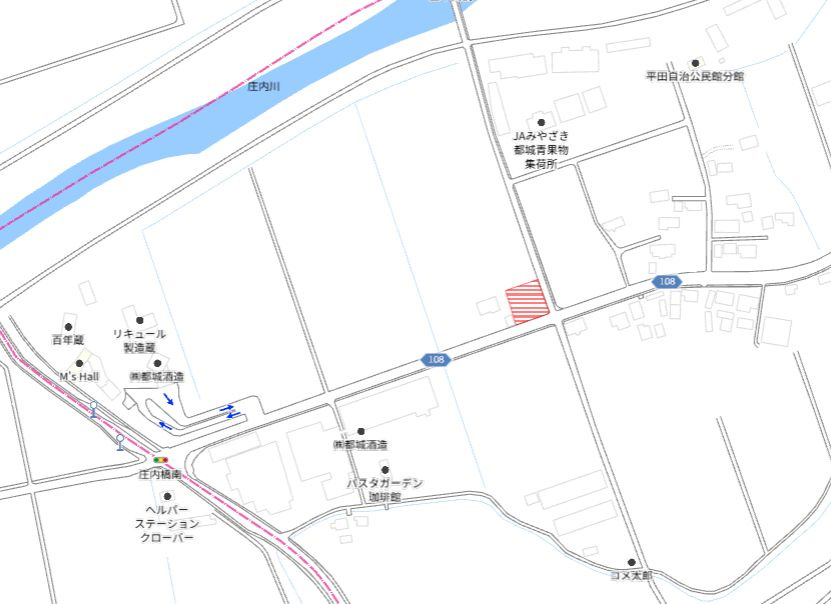 都城市乙房町の売地の土地図