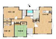 久喜市吉羽　中古一戸建ての間取り|対面キッチンでお料理中も家族と会話を楽しめます♪