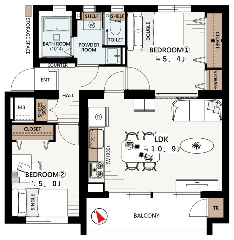 たまプラーザ団地６街区３号棟の間取り