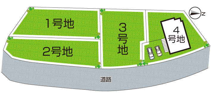 5(土)6(日)現地説明会！◆堺市美原区平尾　限定1邸の区画図|全4区画